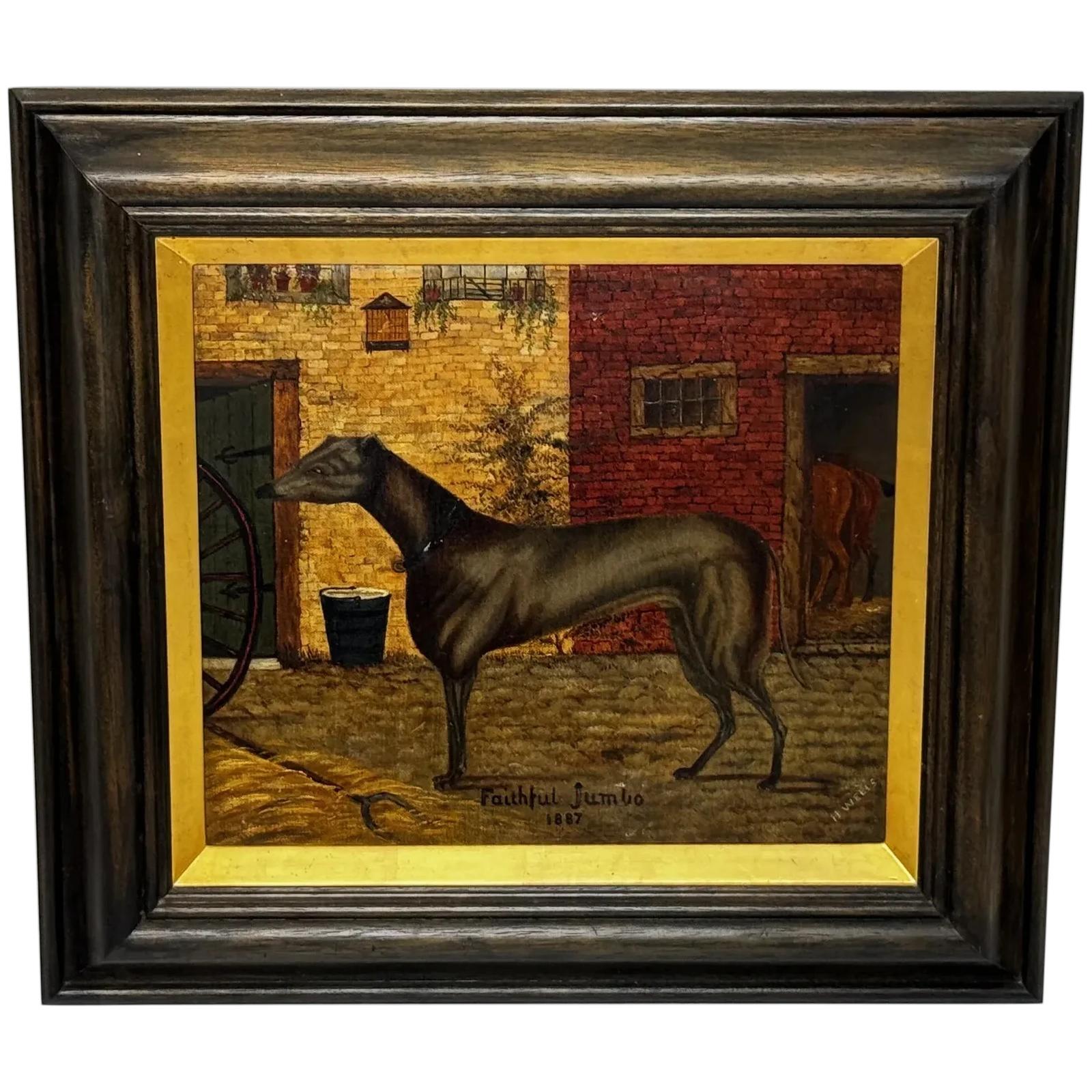 Victorian Oil Painting Greyhound Racing Champion After Edwin Landseer (1 of 48)