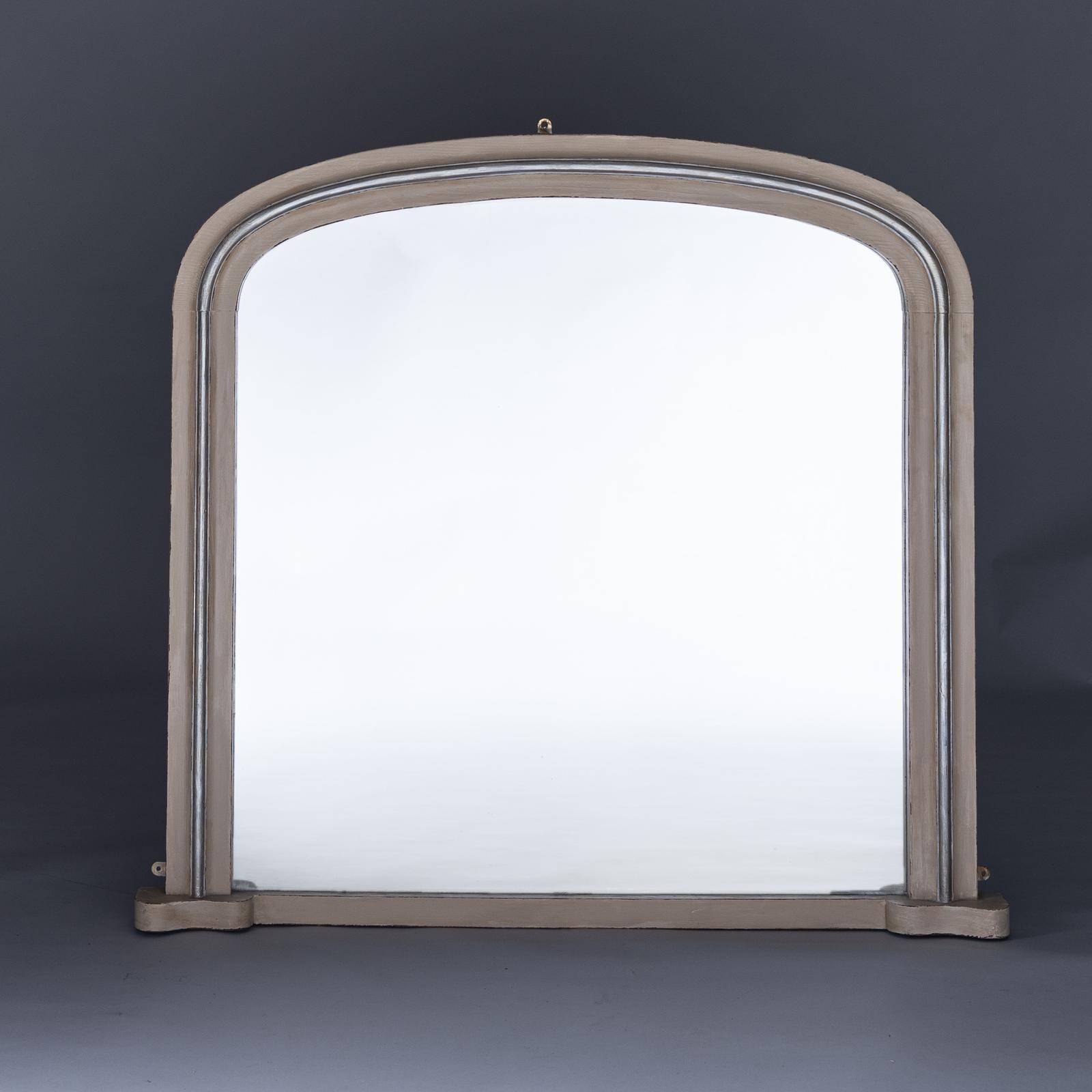 English Painted And Parcel - Silvered Archtop Overmantle Mirror (1 of 6) English Painted And Parcel - Silvered Archtop Overmantle Mirror (1 of 6)
