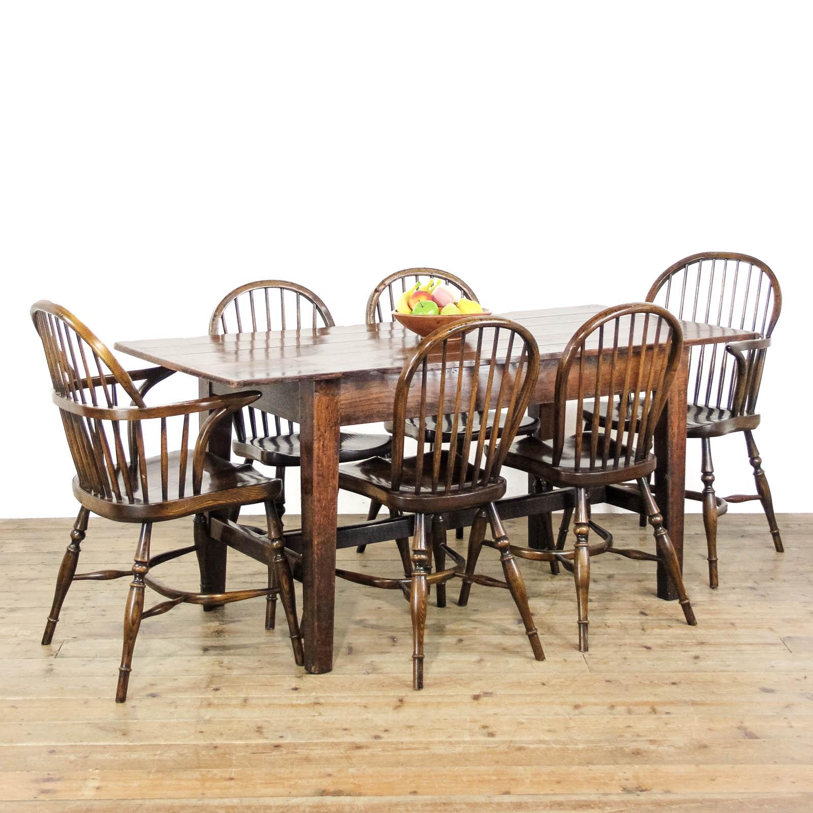 Antique Georgian Oak Farmhouse Kitchen Table (1 of 1)