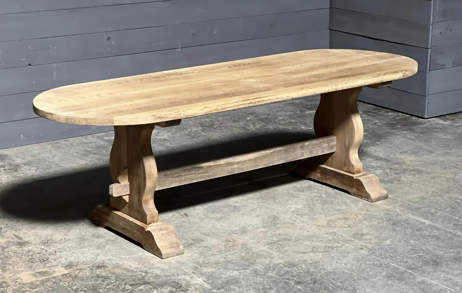 Large French Bleached Oak Refectory Farmhouse Dining Table (1 of 1) Large French Bleached Oak Refectory Farmhouse Dining Table (1 of 1)