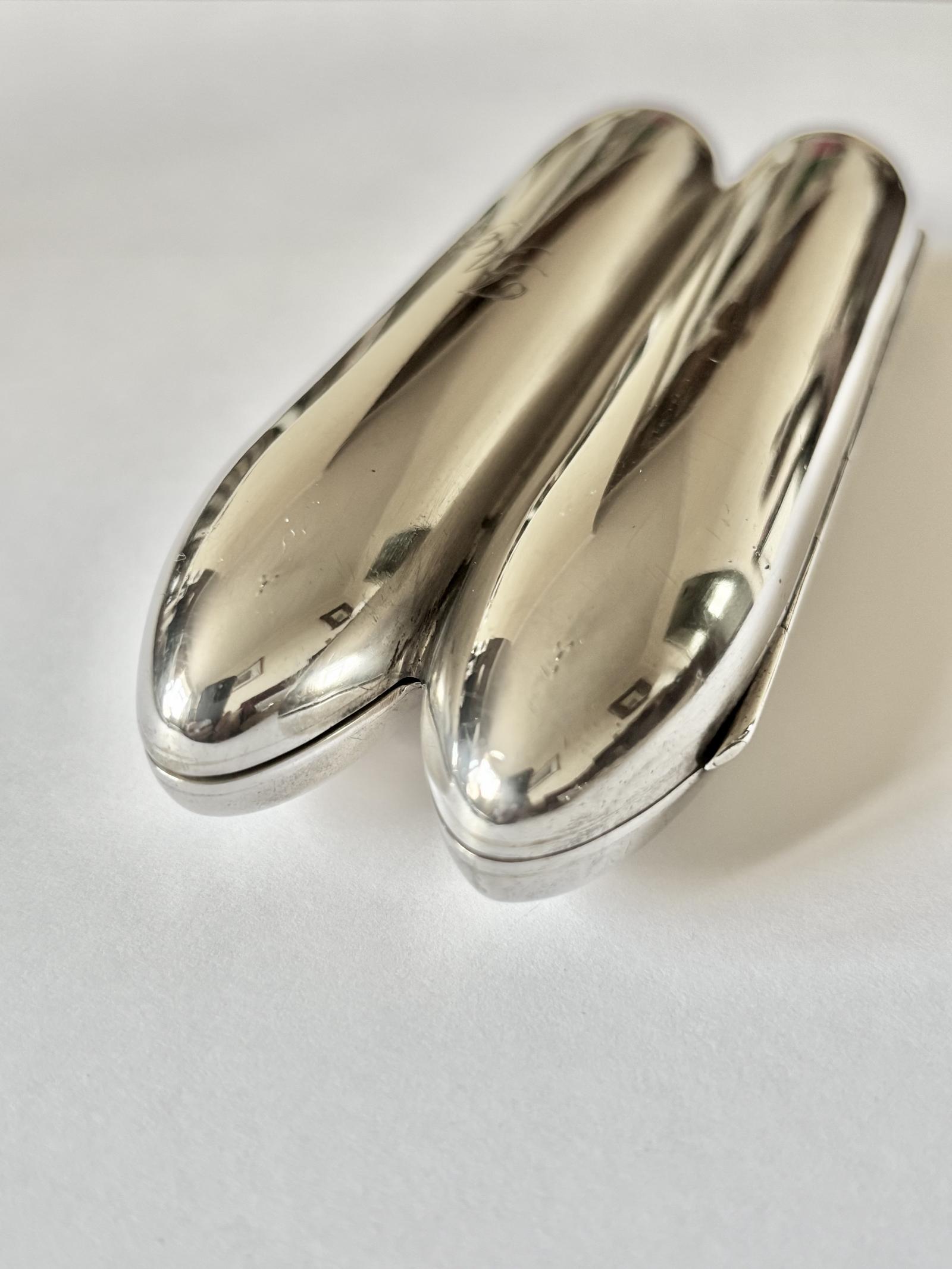 Antique Silver Gilt Victorian Double Torpedo Cigar Case Henry Matthews Bham 1896 (1 of 13)