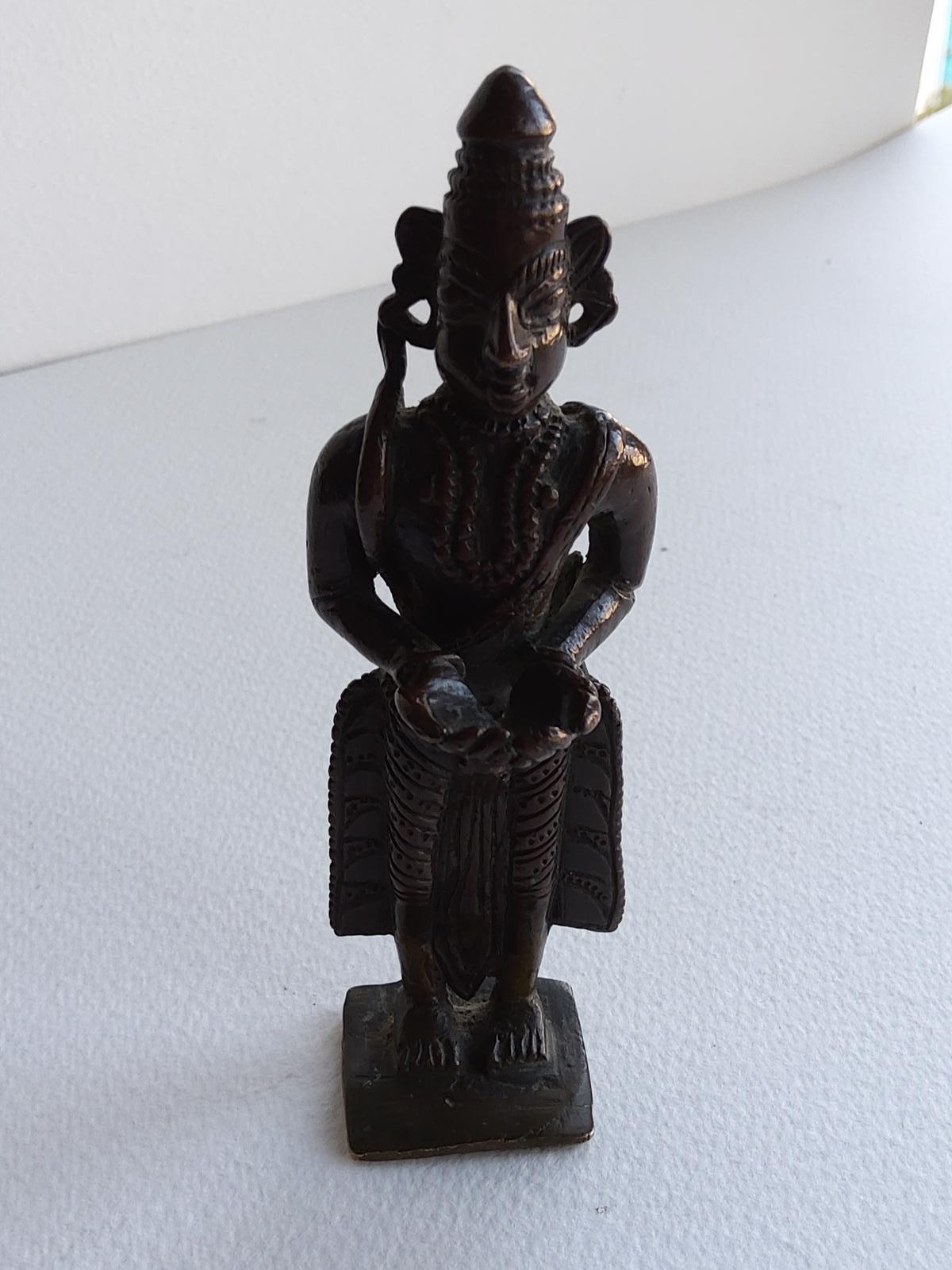 Brass Indian Deity Figure with Outstretched Hands (1 of 6)