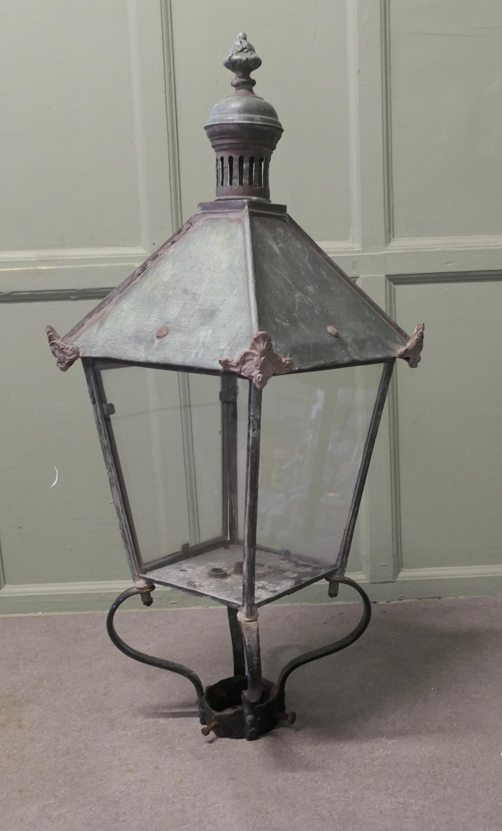 Large Mid 19th Century Copper Lantern, Street Light (1 of 8) Large Mid 19th Century Copper Lantern, Street Light (1 of 8)