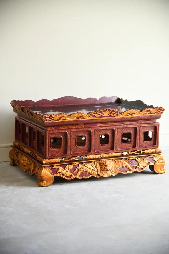 Red & Black Lacquer Oriental Table (1 of 12)