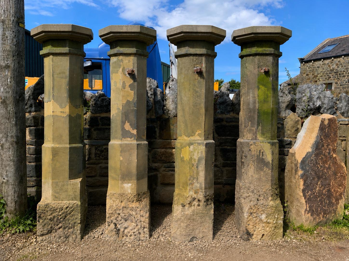 Carved 18th Century Gate-posts with Pier Caps (1 of 1) Carved 18th Century Gate-posts with Pier Caps (1 of 1)