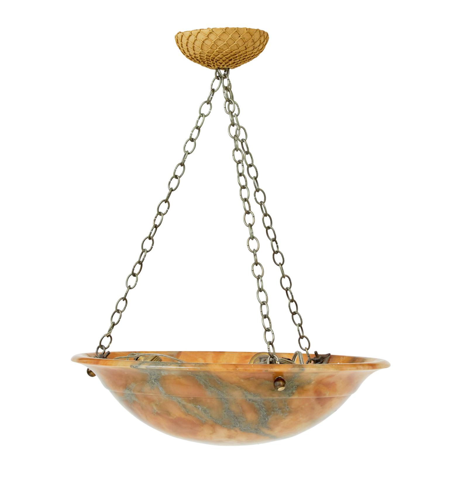 Art Deco Carved Alabaster Ceiling Light (1 of 8) Art Deco Carved Alabaster Ceiling Light (1 of 8)