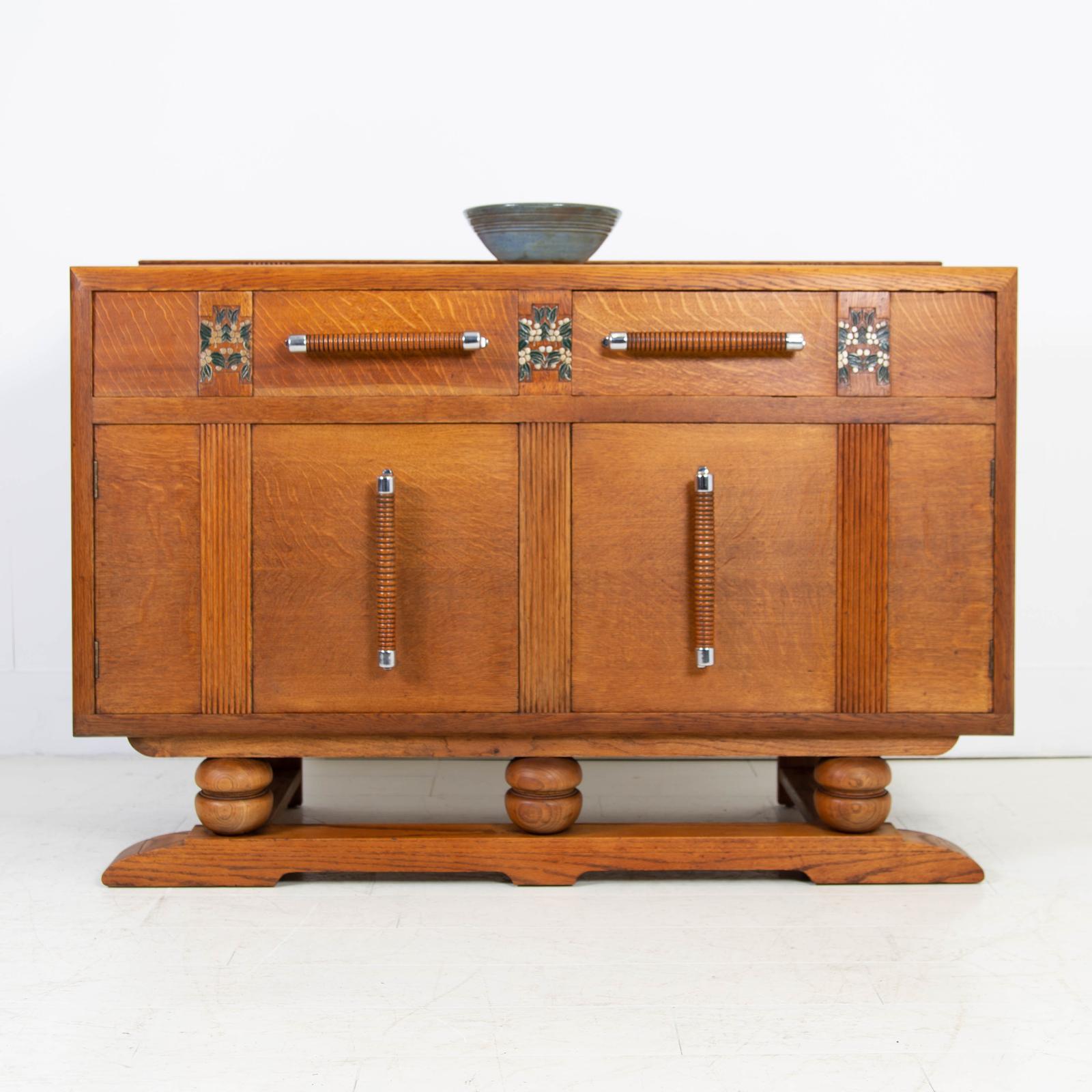 Art Deco English Oak Sideboard Cabinet 2 Drawer c.1935 (1 of 17) Art Deco English Oak Sideboard Cabinet 2 Drawer c.1935 (1 of 17)