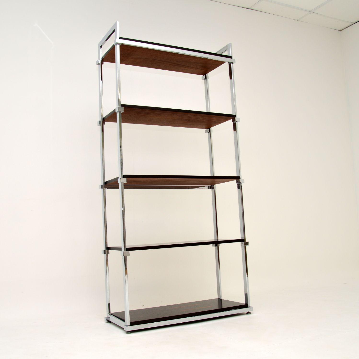 1970's Vintage Rosewood & Chrome Bookcase by Pieff (1 of 9) 1970's Vintage Rosewood & Chrome Bookcase by Pieff (1 of 9)