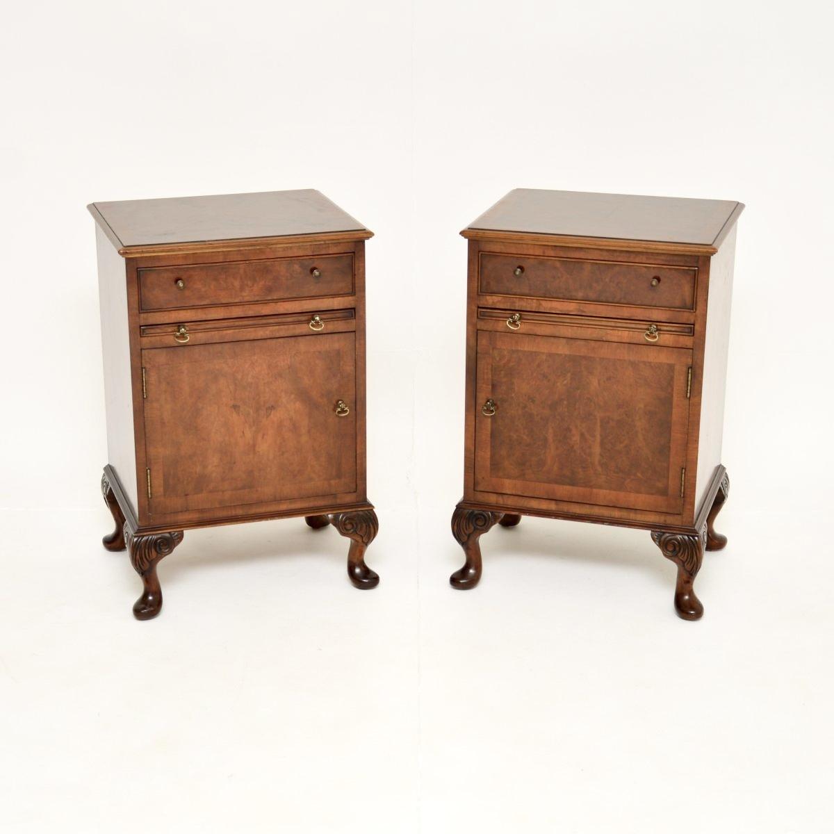 Pair of Antique Burr Walnut Bedside Cabinets (1 of 10) Pair of Antique Burr Walnut Bedside Cabinets (1 of 10)