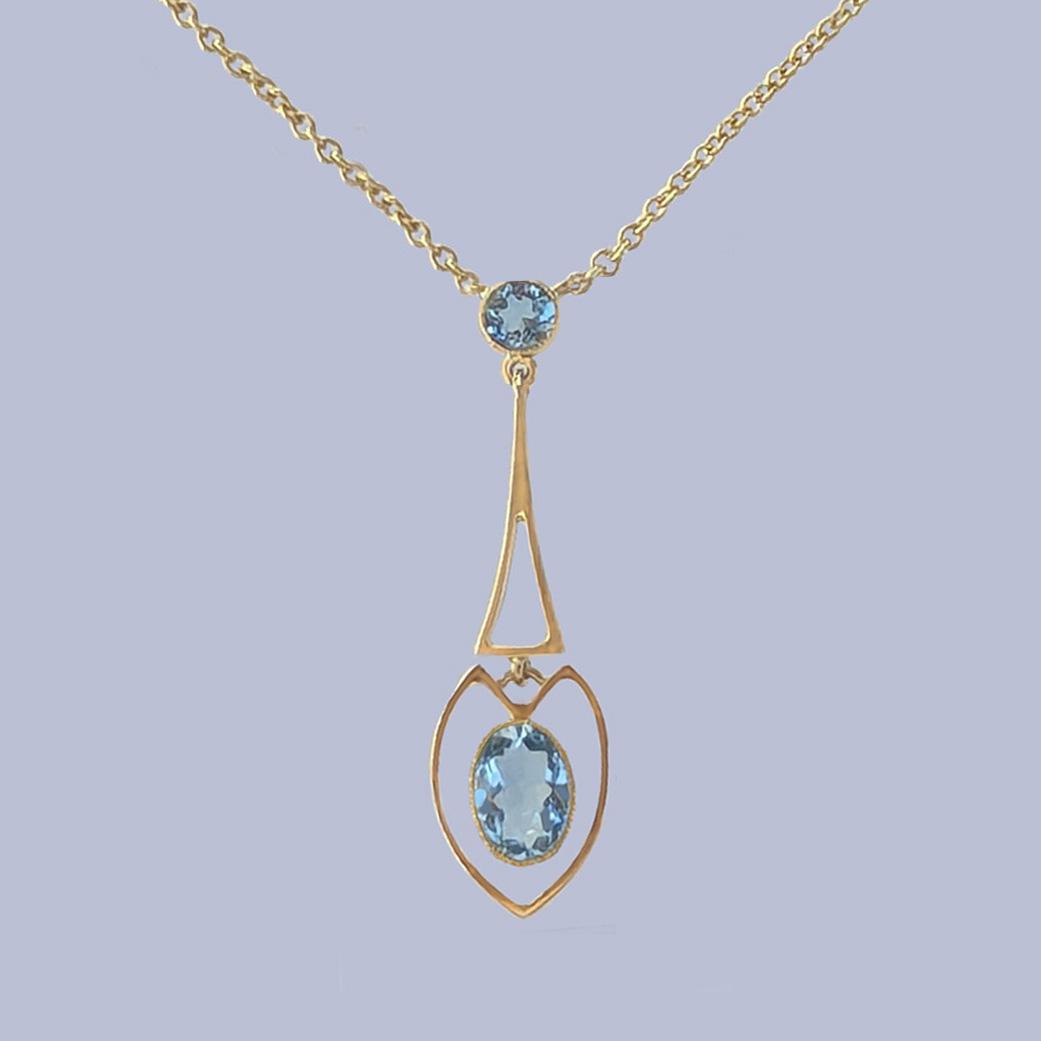 Antique Aquamarine Heart Drop Necklace 15ct Gold Edwardian Pendant Circa 1910 (1 of 11) Antique Aquamarine Heart Drop Necklace 15ct Gold Edwardian Pendant Circa 1910 (1 of 11)