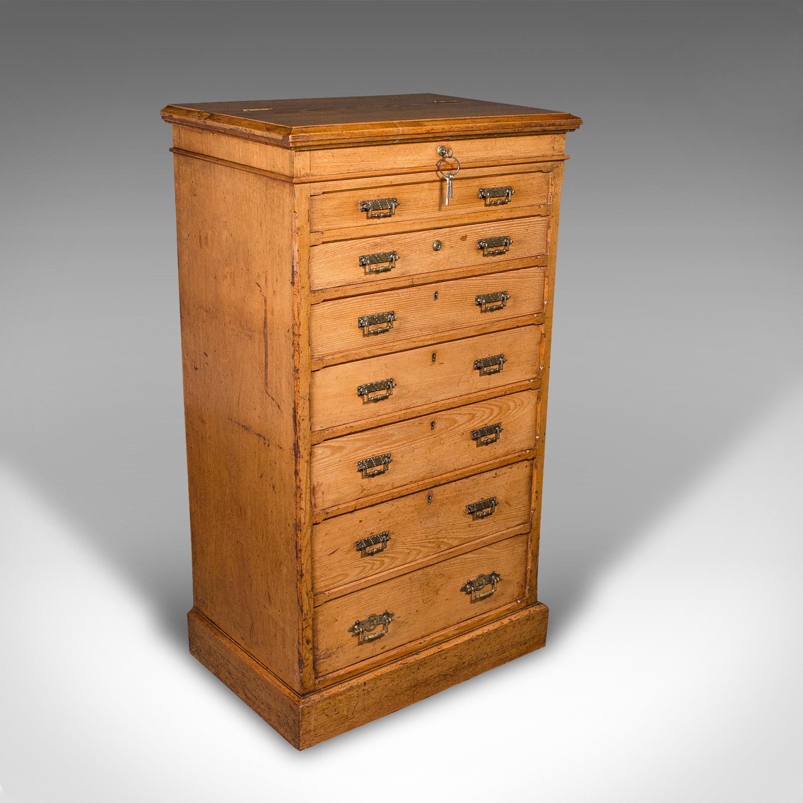 Antique Banker's Chest of Drawers, English, Oak, Tallboy, Maple & Co, Victorian (1 of 12)