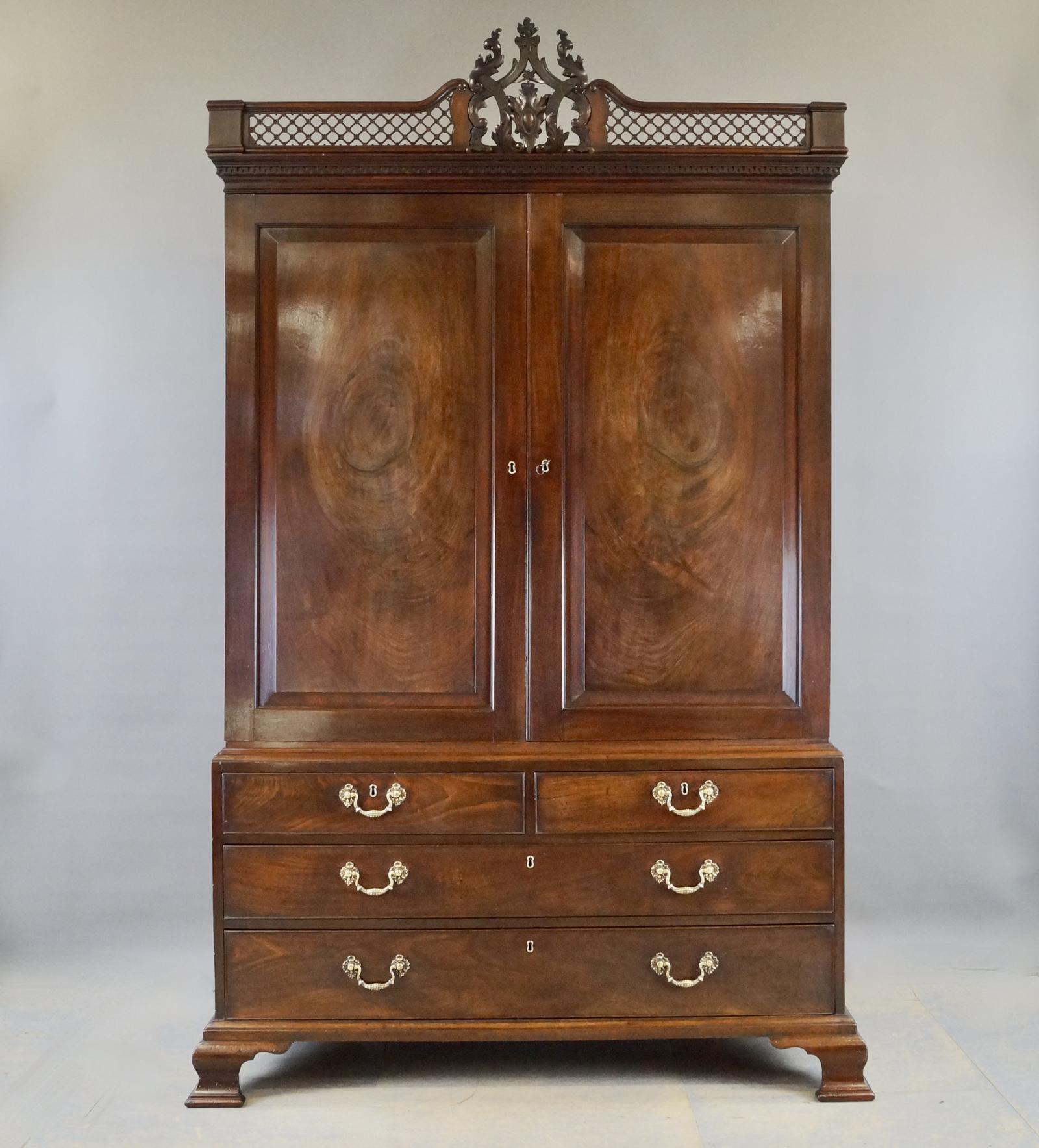 An Exceptional Chippendale Period Mahogany Clothes Press (1 of 8)