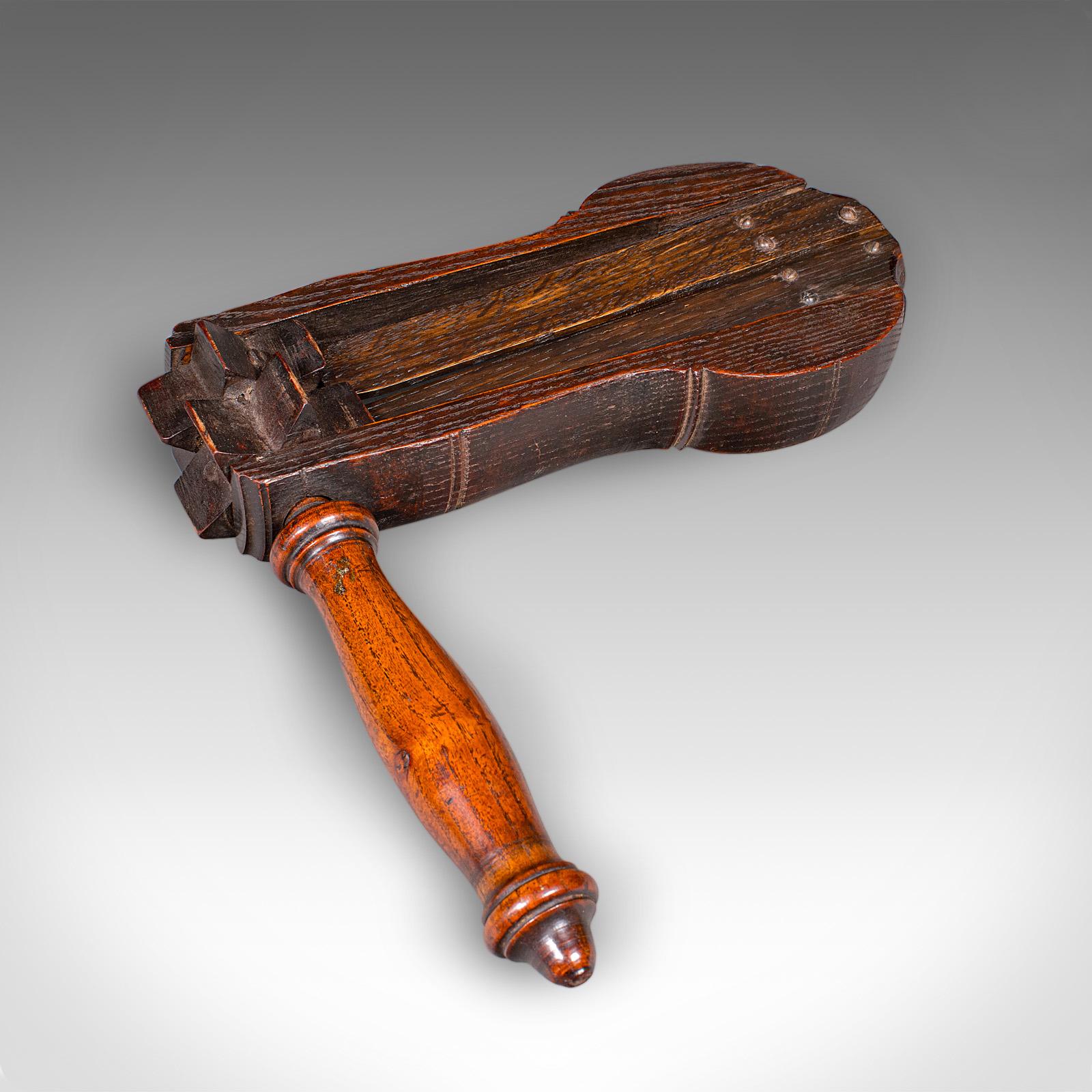 Antique Football Rattle, English, Elm, Sporting Memorabilia, Treen - Victorian (1 of 9)