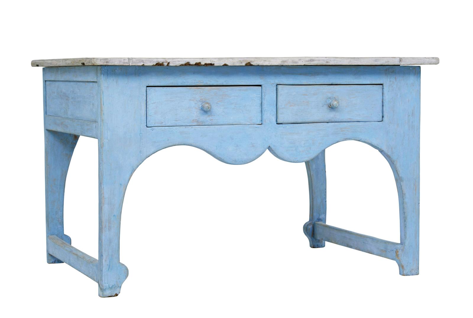 Shaped Mid 19th Century Painted Swedish Pine Side Table (1 of 7) Shaped Mid 19th Century Painted Swedish Pine Side Table (1 of 7)