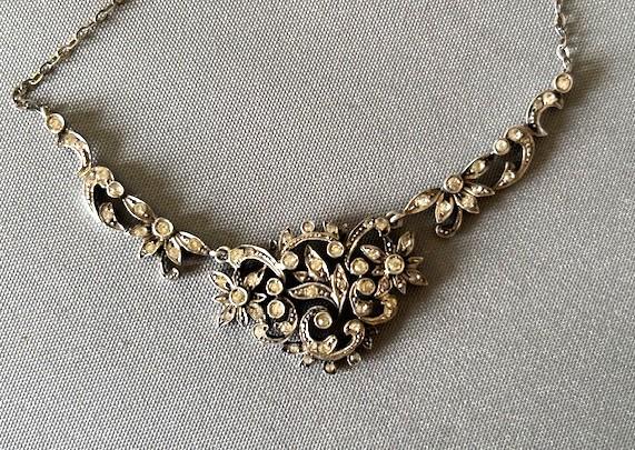 Austrian Silver & Paste Diamond Necklace (1 of 6)