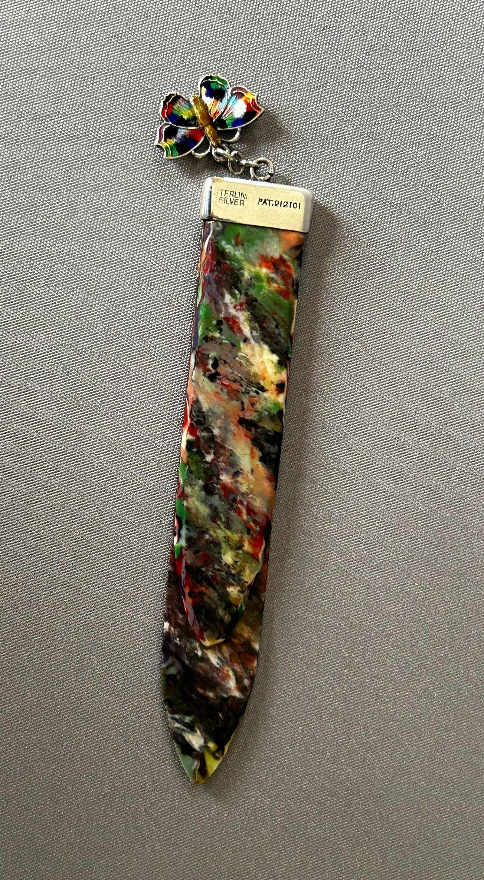 Superb Art Deco Silver & Celluloid Bookmark with Enamel Butterfly Fob (1 of 5) Superb Art Deco Silver & Celluloid Bookmark with Enamel Butterfly Fob (1 of 5)