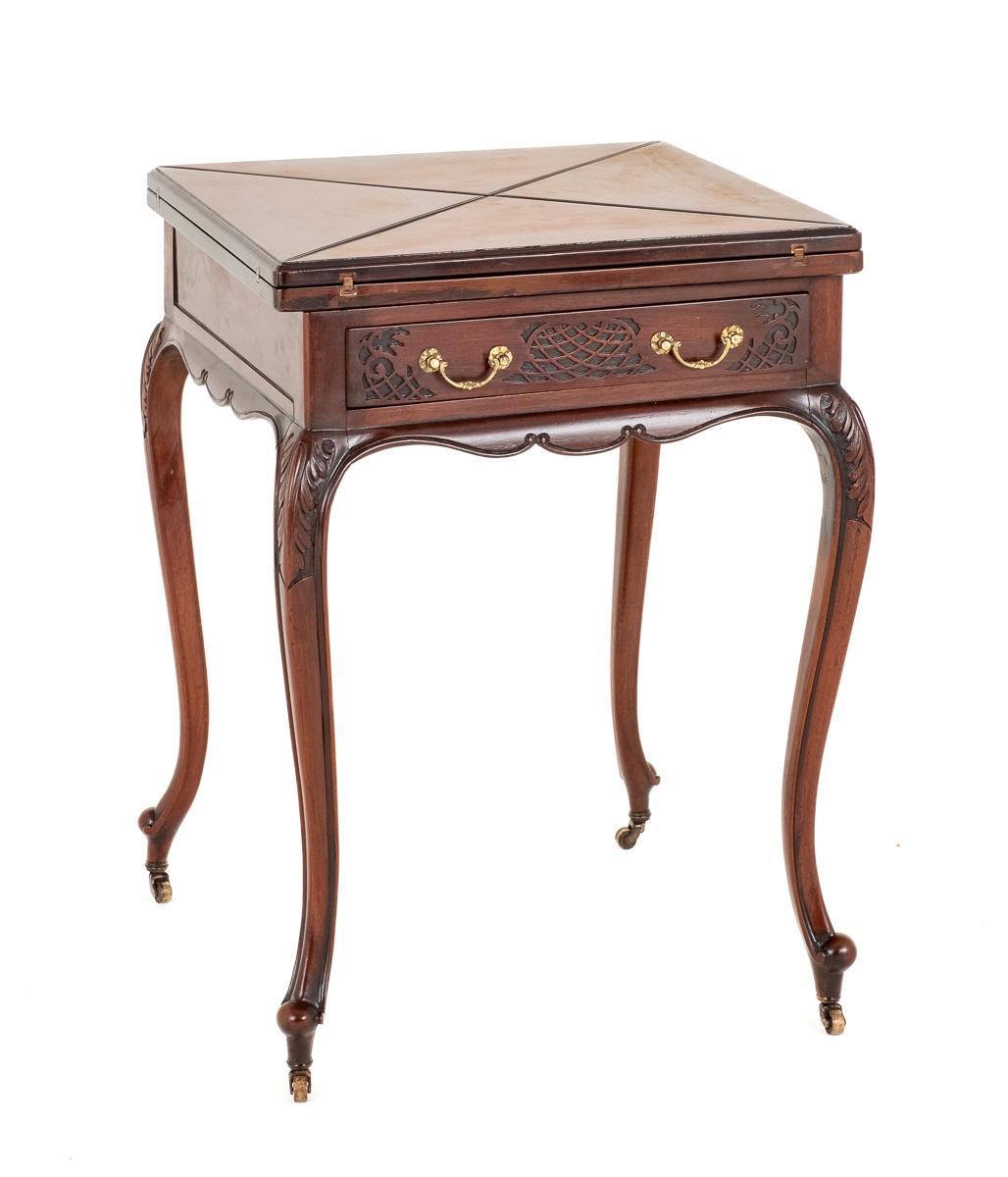 Pretty Late Victorian Mahogany Envelope Card Table (1 of 10)