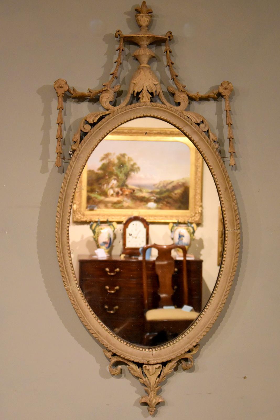 19th Century Oval Painted Mirror (1 of 3) 19th Century Oval Painted Mirror (1 of 3)