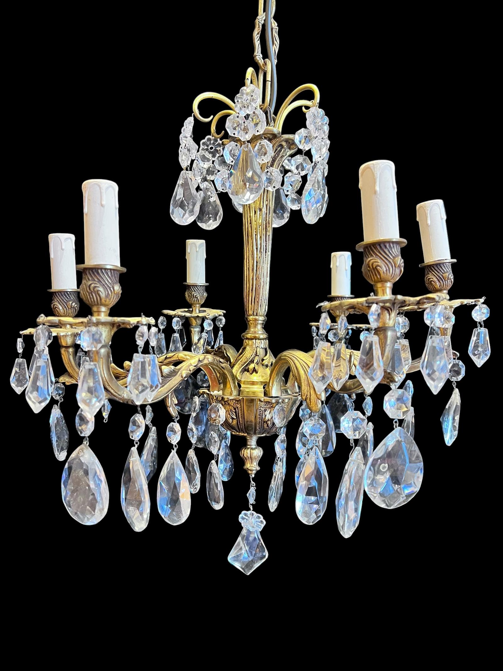 Six Light French Ormolu Antique Chandelier (1 of 14) Six Light French Ormolu Antique Chandelier (1 of 14)
