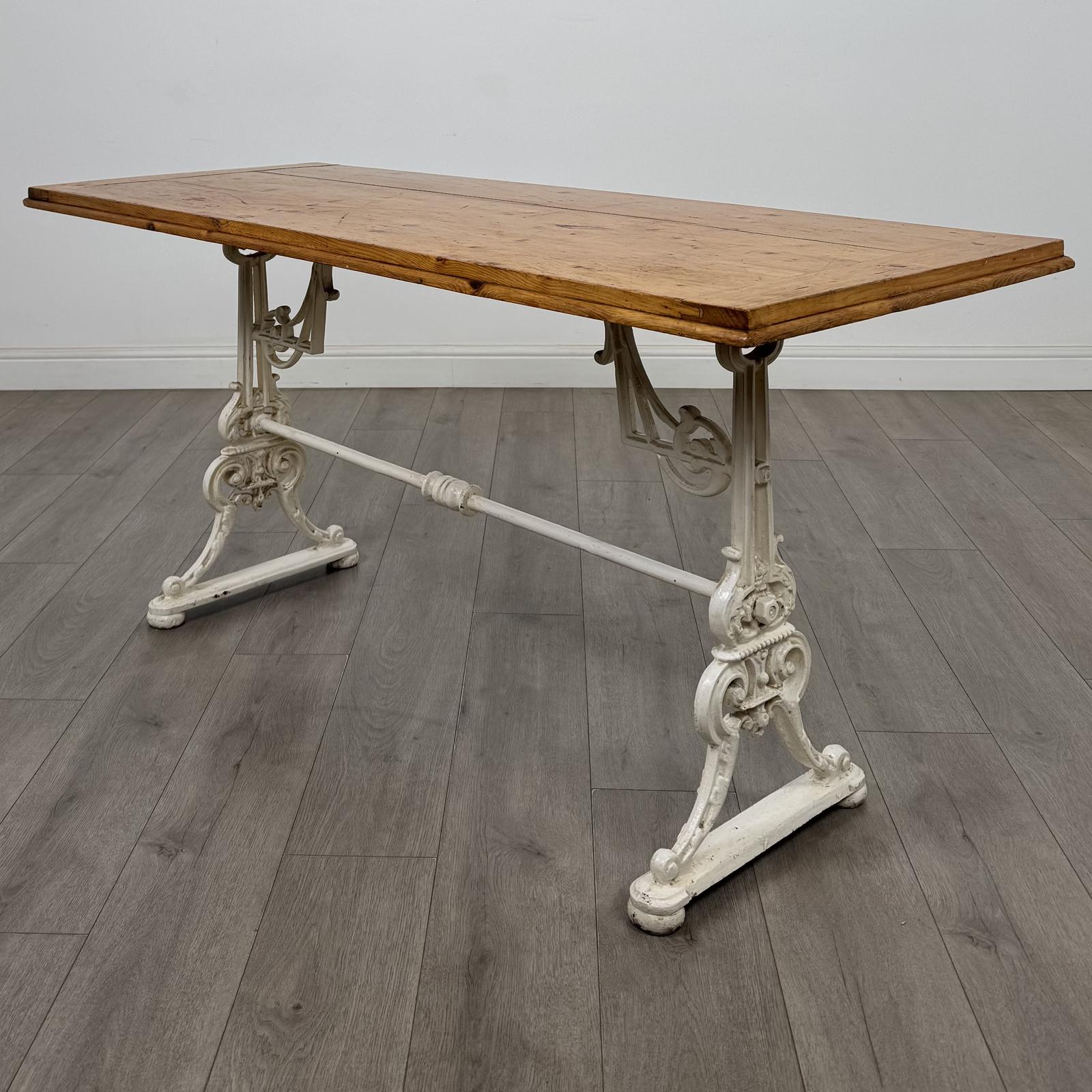 Antique 20th Century Cast Iron Dining Table with Pine Top (1 of 6) Antique 20th Century Cast Iron Dining Table with Pine Top (1 of 6)