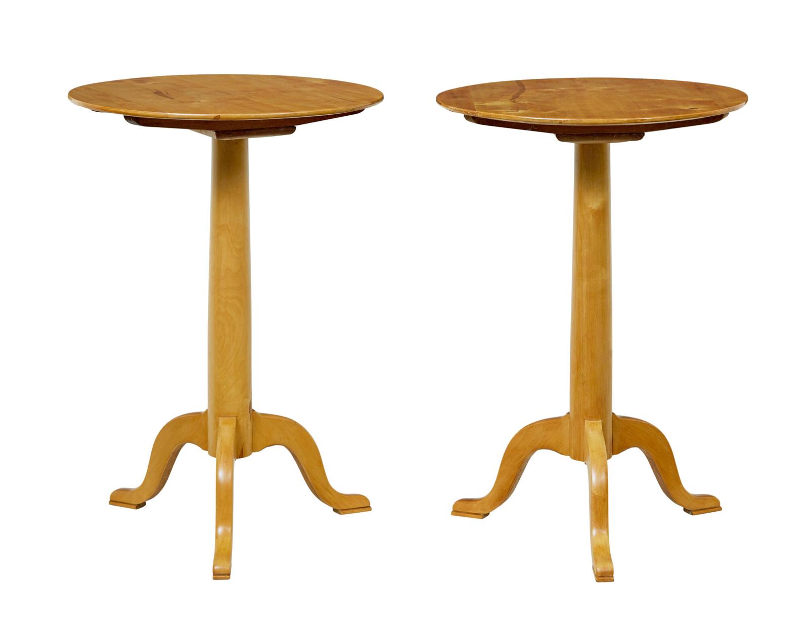 Pair of 19th Century Swedish Birch Side Tables (1 of 7)