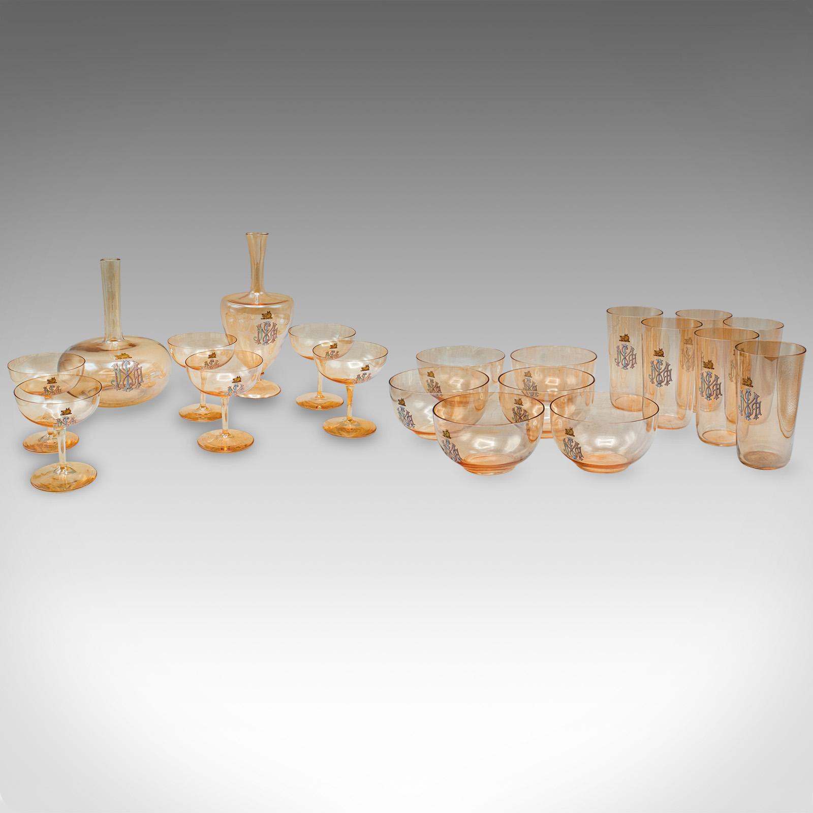 Antique Summer Garden Party Service, Austrian, Glass, Tableware Set, Victorian (1 of 12)