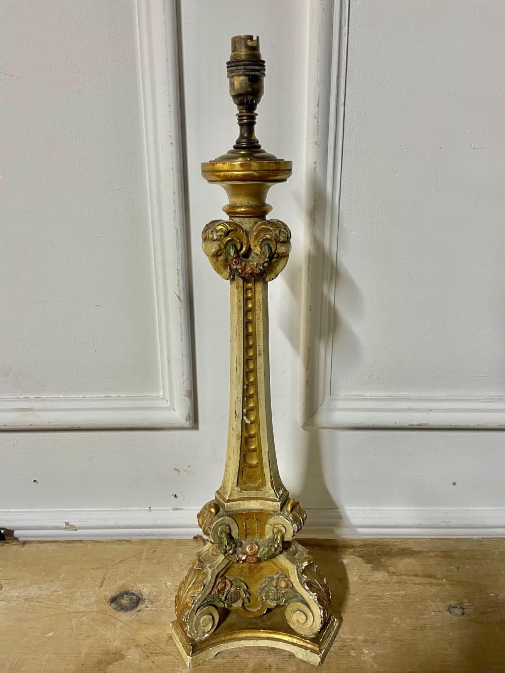 Early 20th Century Painted Table Lamp (1 of 8)