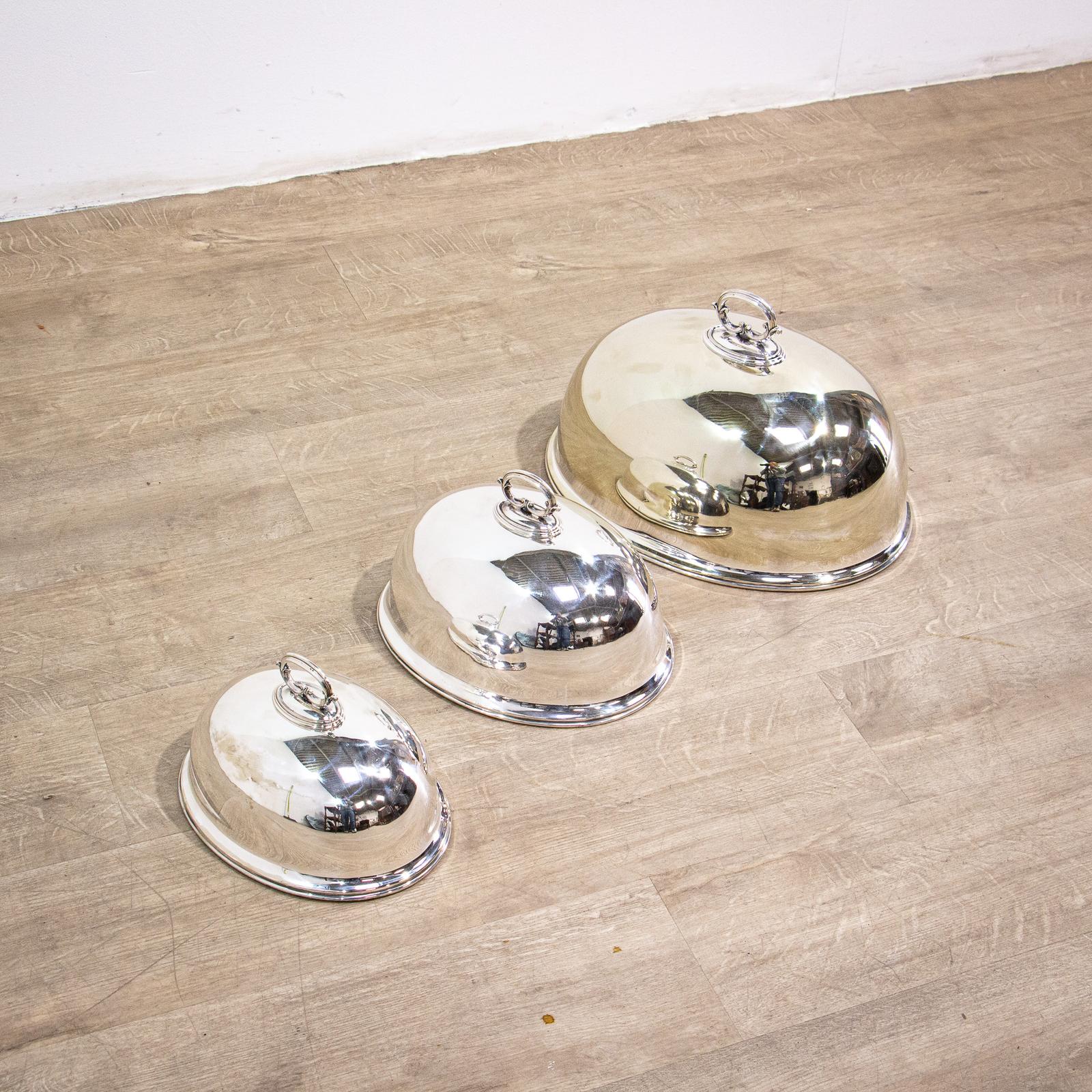 Set of 3 Silverplate Meat Domes (1 of 5)