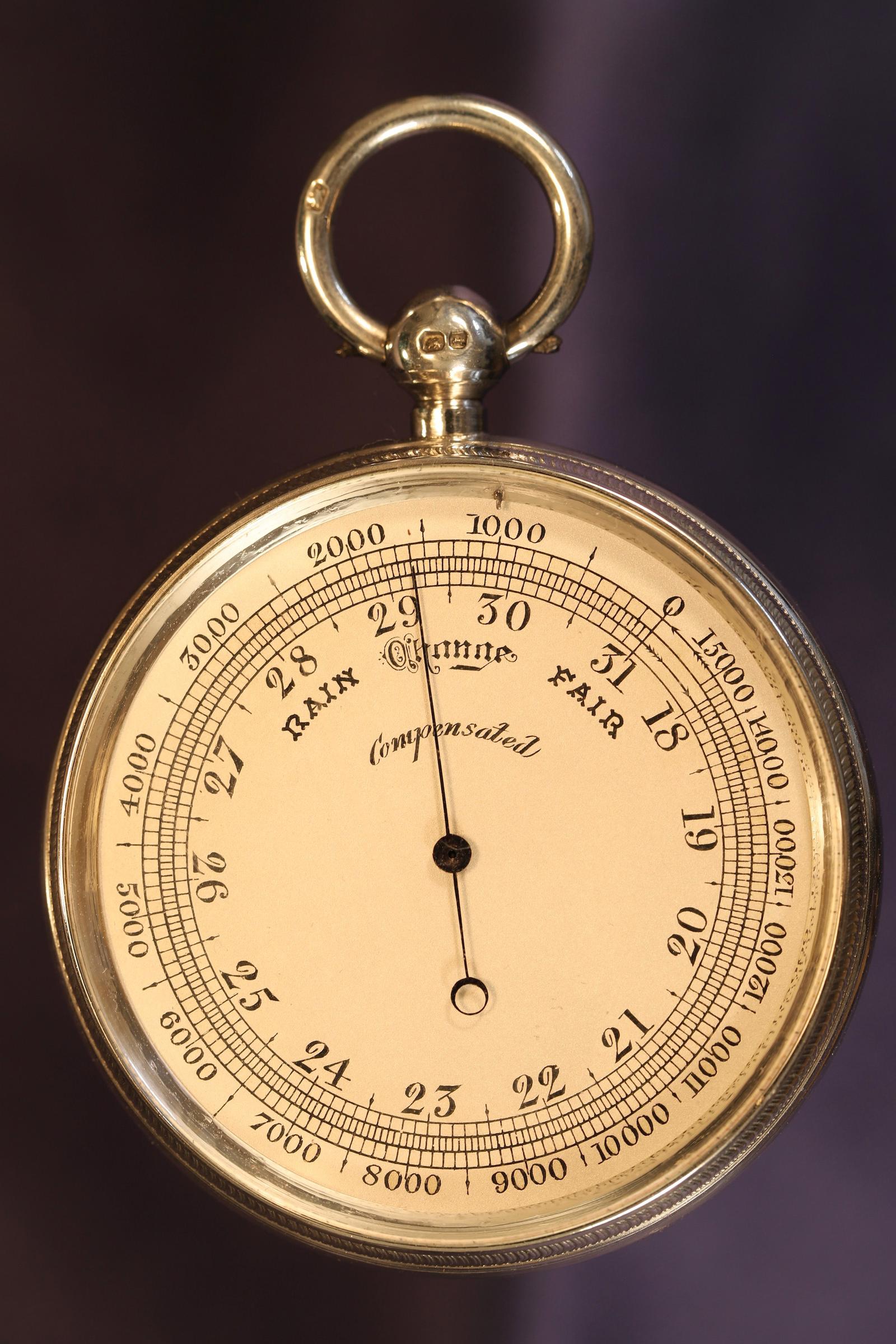 Antique Silver Pocket Barometer Altimeter c.1893 (1 of 7)