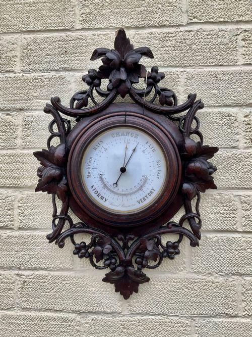 Black Forest Aneroid Barometer - Ceramic Dial -19th Century (1 of 13)