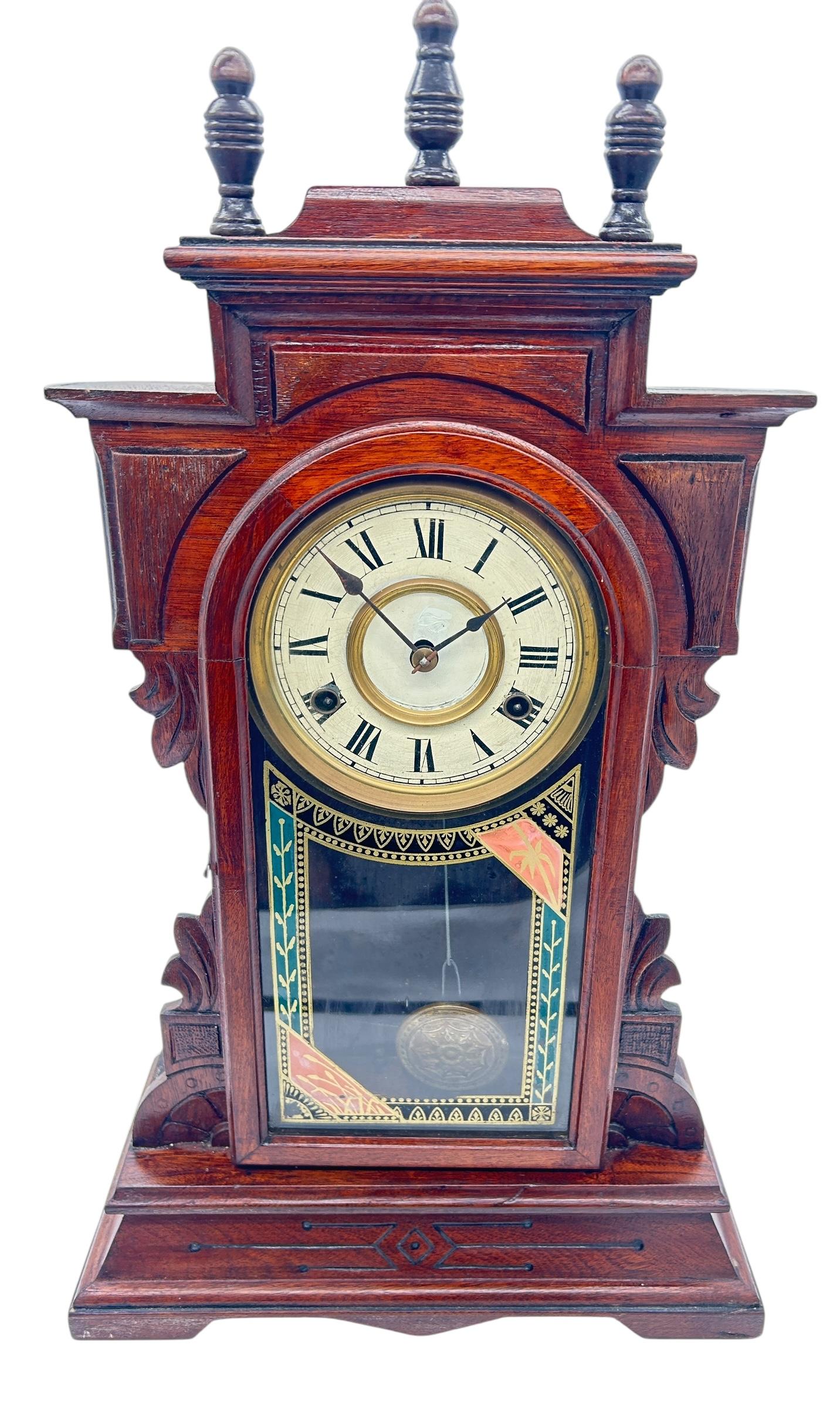 Awesome American Gingerbread Mantel Clock ca.1900 (1 of 12)