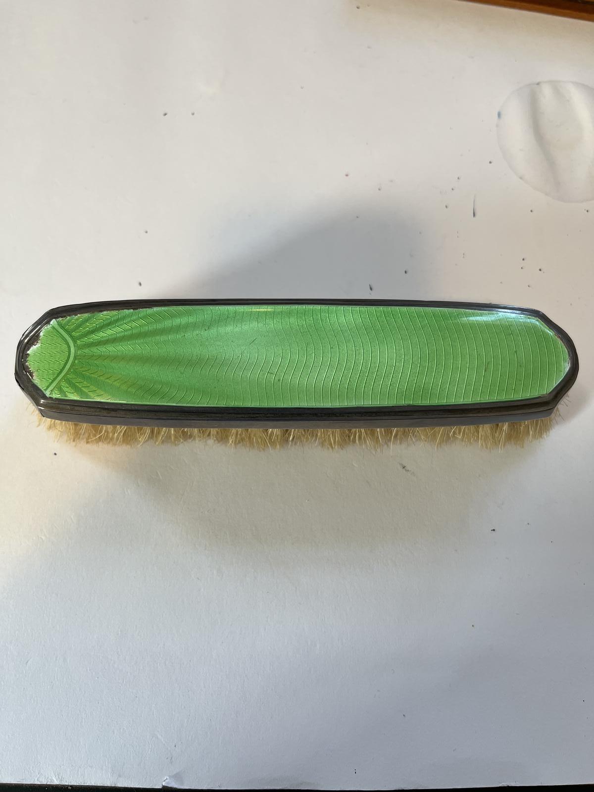 Sterling Silver Guilloche Enamel Clothes Brush (1 of 4)