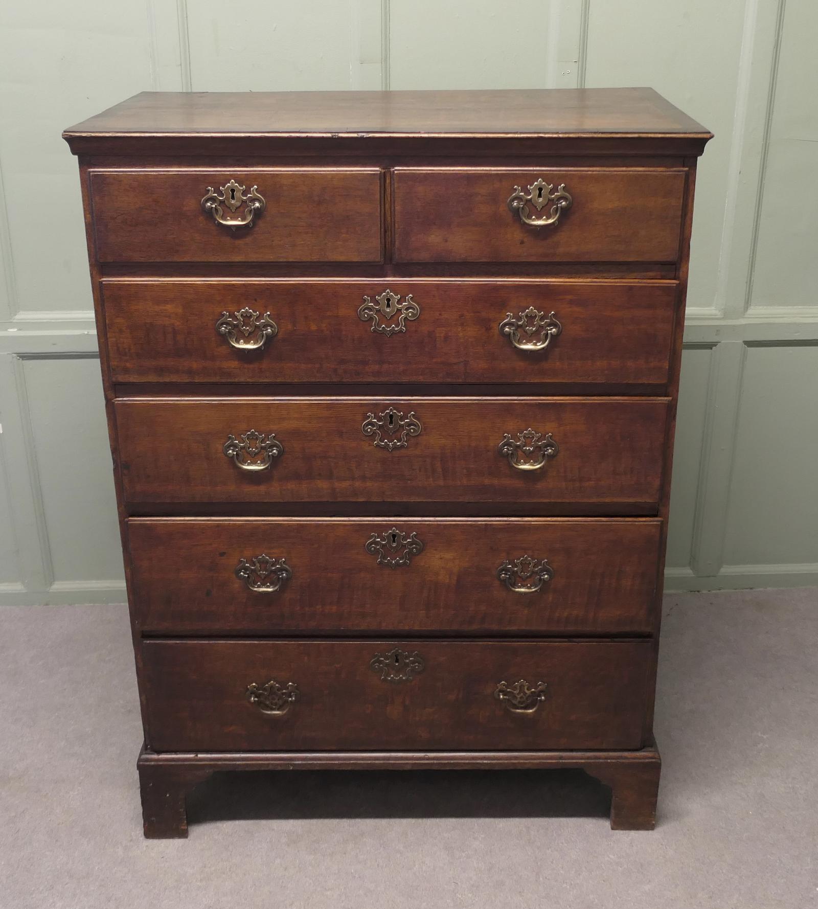 Tall Georgian 6 Drawer Oak Chest of Drawers (1 of 7) Tall Georgian 6 Drawer Oak Chest of Drawers (1 of 7)