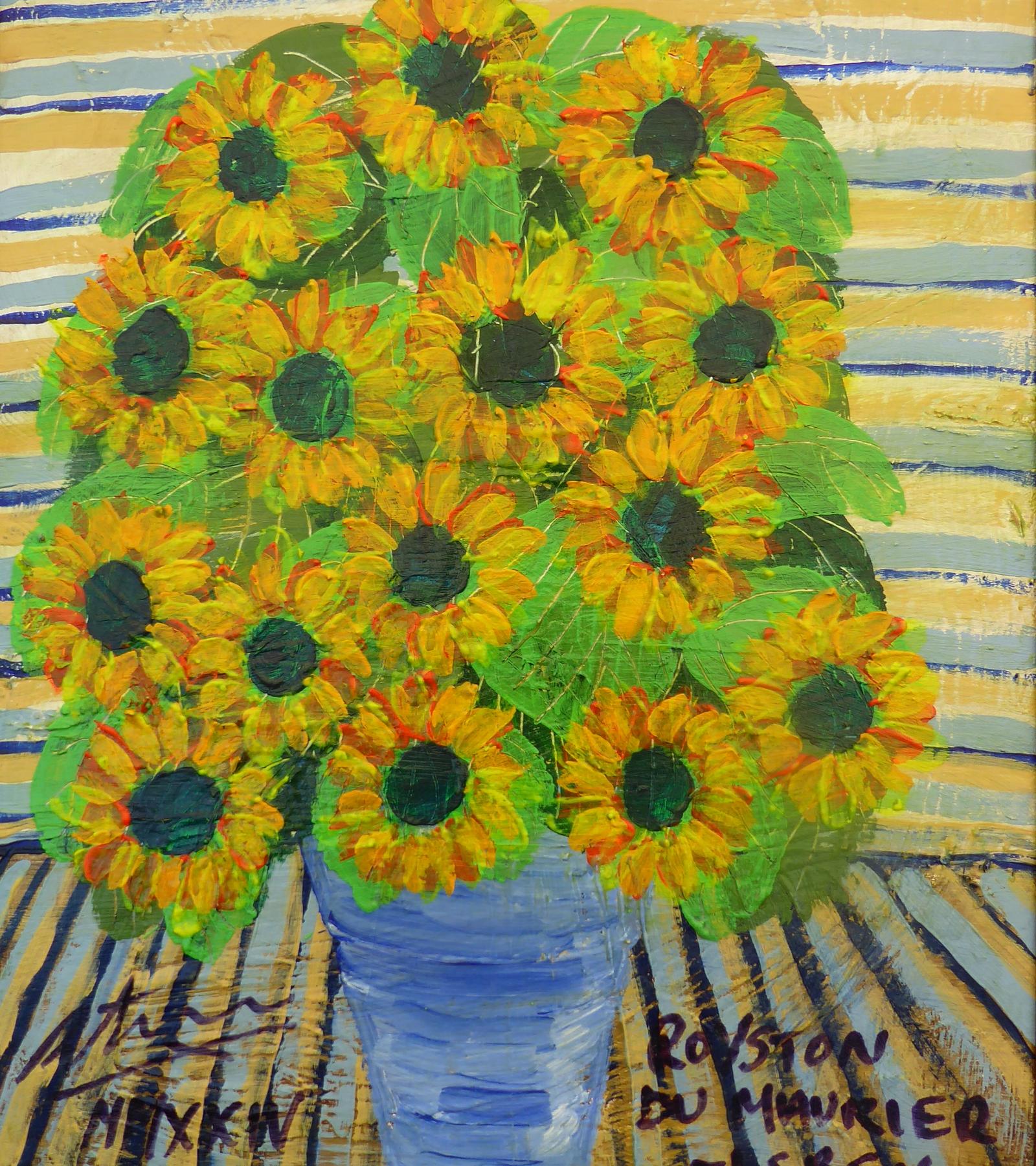 Oil on Canvas Yellow Daisies Listed Artist Royston du Maurier-Lebek (1 of 13)