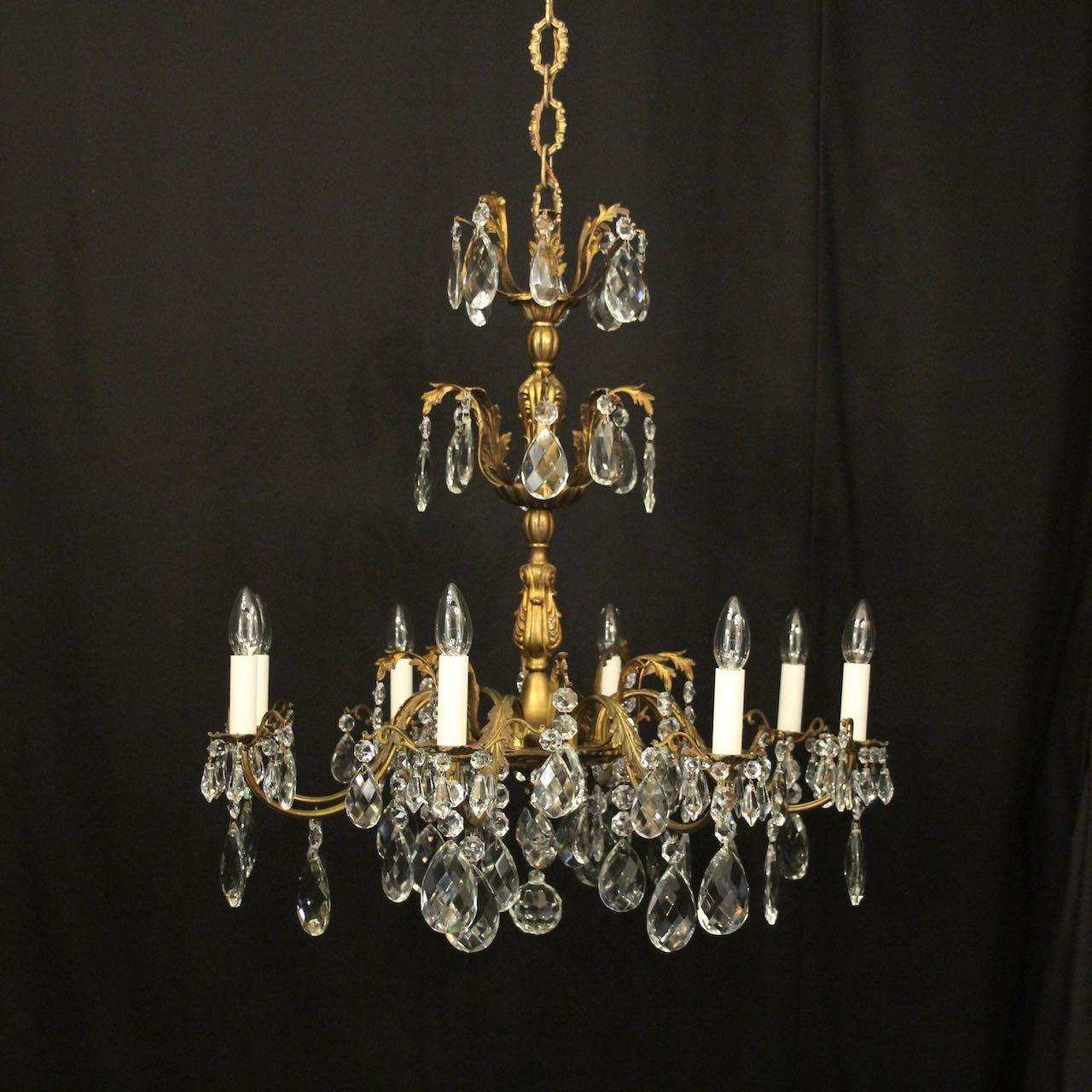 French Gilded 8 Light Antique Chandelier (1 of 10)