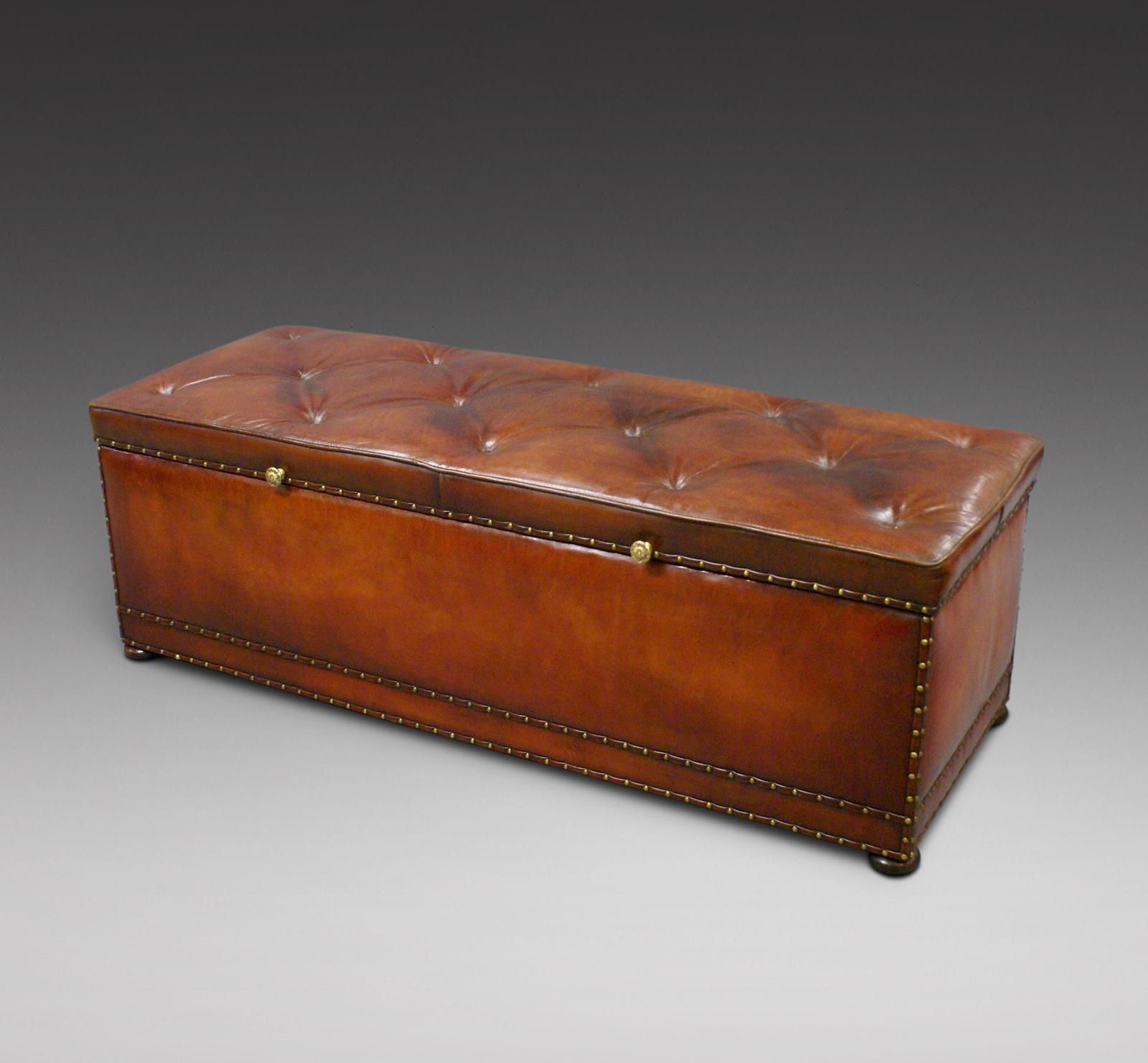 Very Large Victorian Leather Ottoman (1 of 7) Very Large Victorian Leather Ottoman (1 of 7)