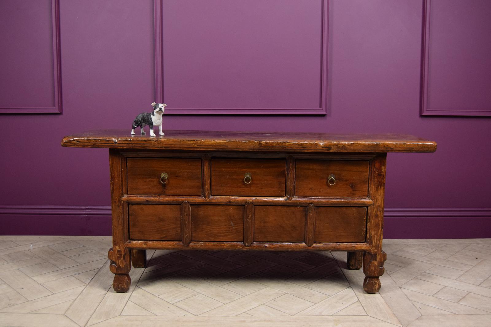 19th Century Chinese Elm Low Sideboard or Dresser (1 of 6)