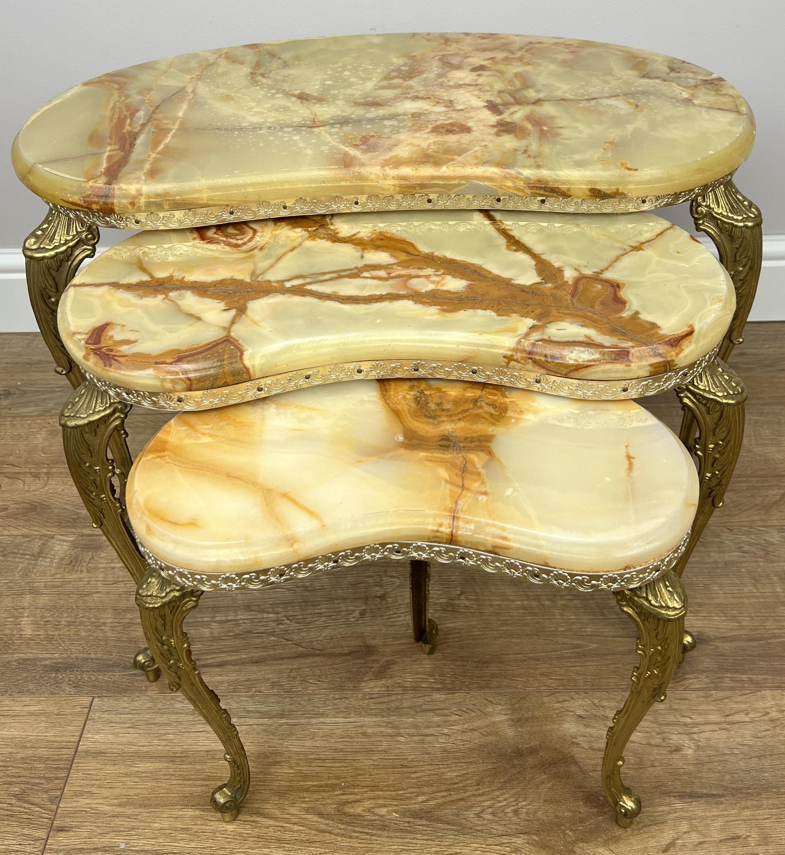 Nested Tables Vintage French Marble Onyx Brass Tables Set (1 of 17) Nested Tables Vintage French Marble Onyx Brass Tables Set (1 of 17)