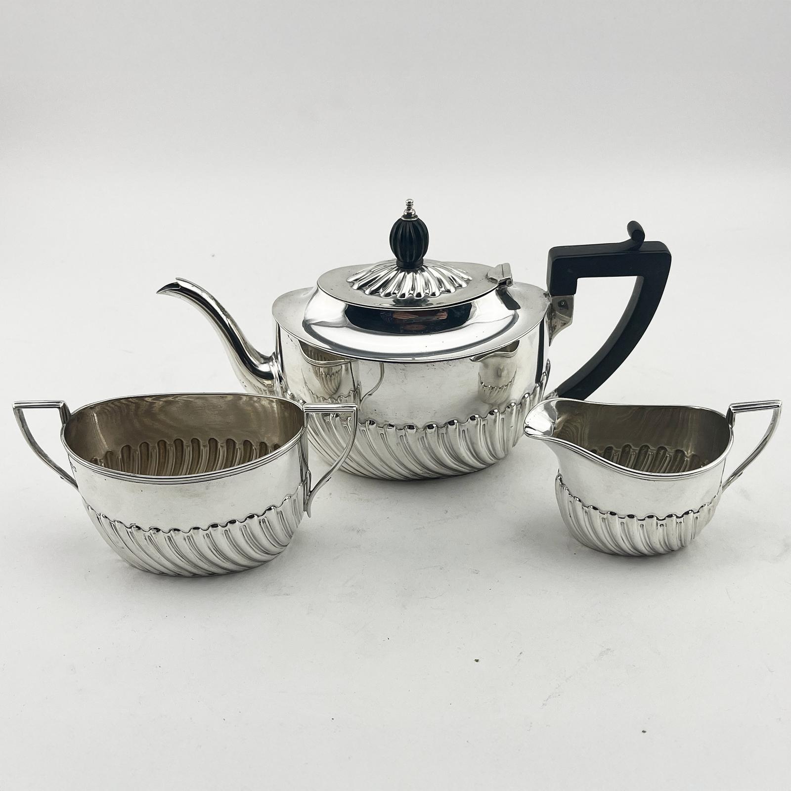 Victorian Sterling Silver Bachelor Three Piece Tea Set (1 of 6)