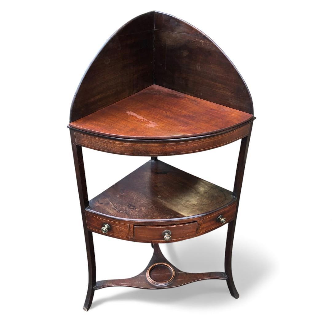 Antique Georgian Mahogany Corner Washstand (1 of 14)