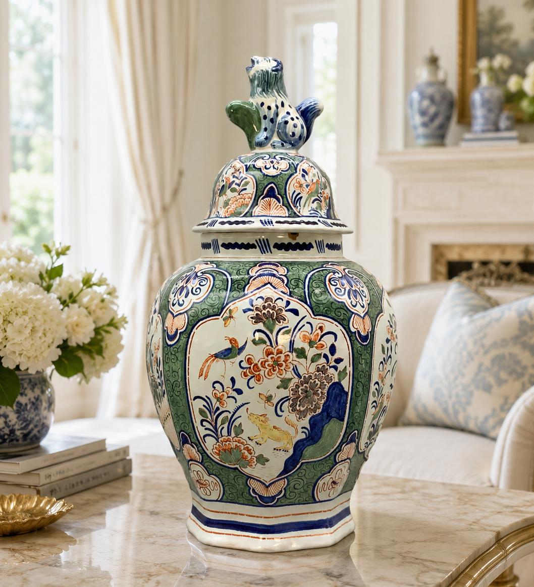 Huge Dutch Delft Polychrome Parrot & Lion Vase Chinoiserie Vases c.1800 (1 of 31) Huge Dutch Delft Polychrome Parrot & Lion Vase Chinoiserie Vases c.1800 (1 of 31)