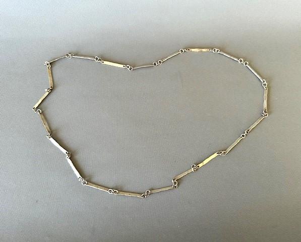 Brutalist Vintage Panel Link Silver Necklace (1 of 6)