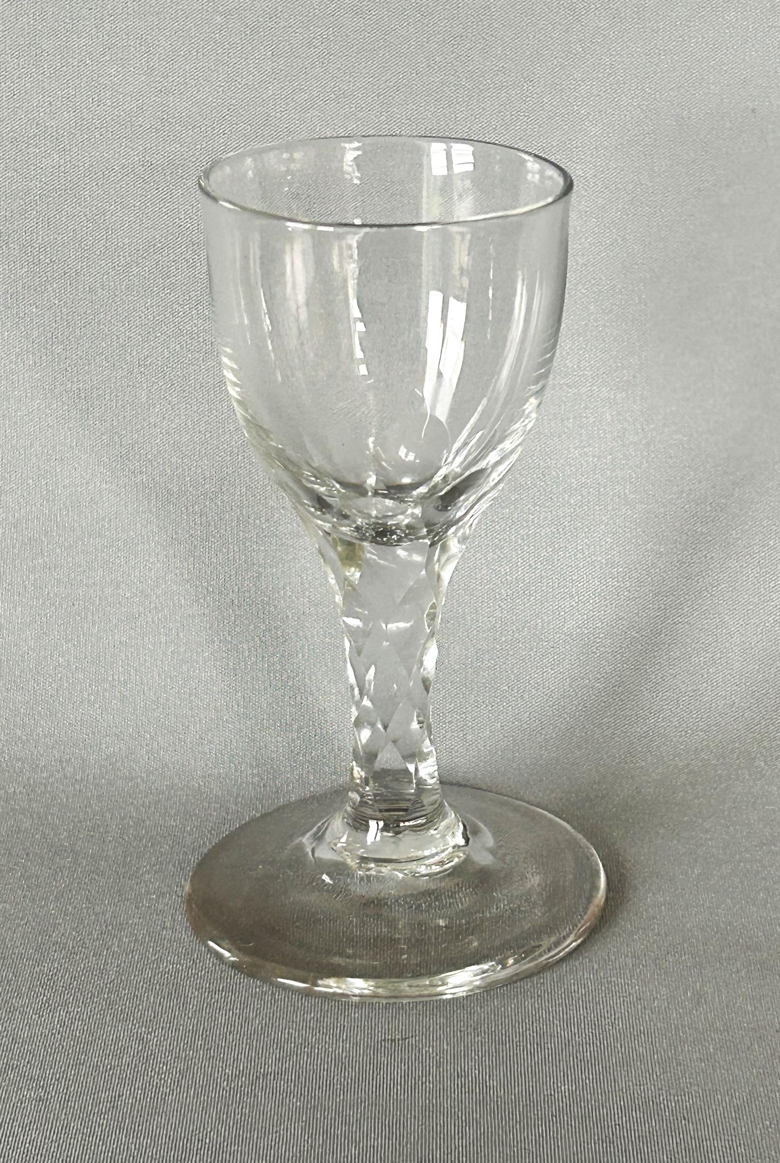 18th Century Facet Stem Dwarf Cordial Glass (1 of 5)