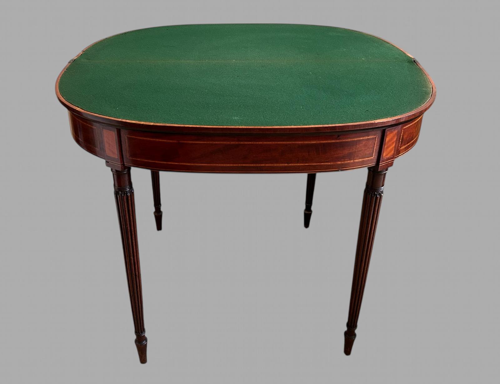 George III Mahogany & Satinwood Crossbanded Card Table (1 of 5)