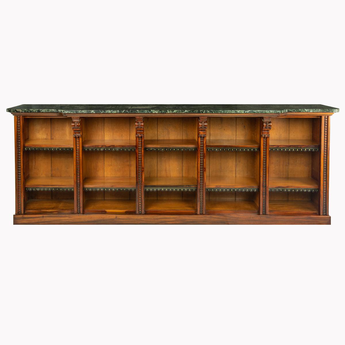 Extensive William IV Goncalo Alves Breakfront Open Book Case (1 of 10)