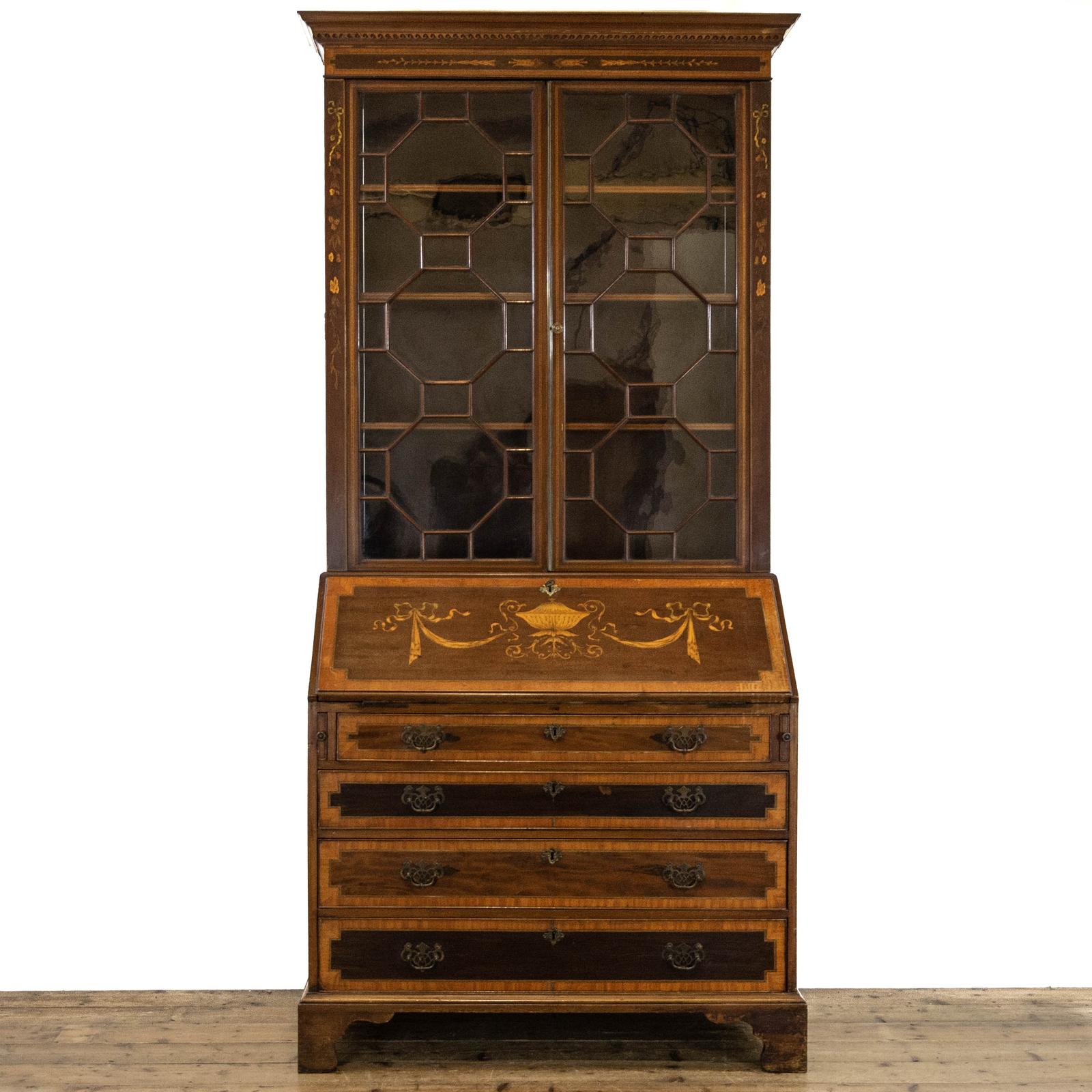 Edwardian Inlaid Mahogany Fall Front Bureau with Glazed Top (1 of 13) Edwardian Inlaid Mahogany Fall Front Bureau with Glazed Top (1 of 13)