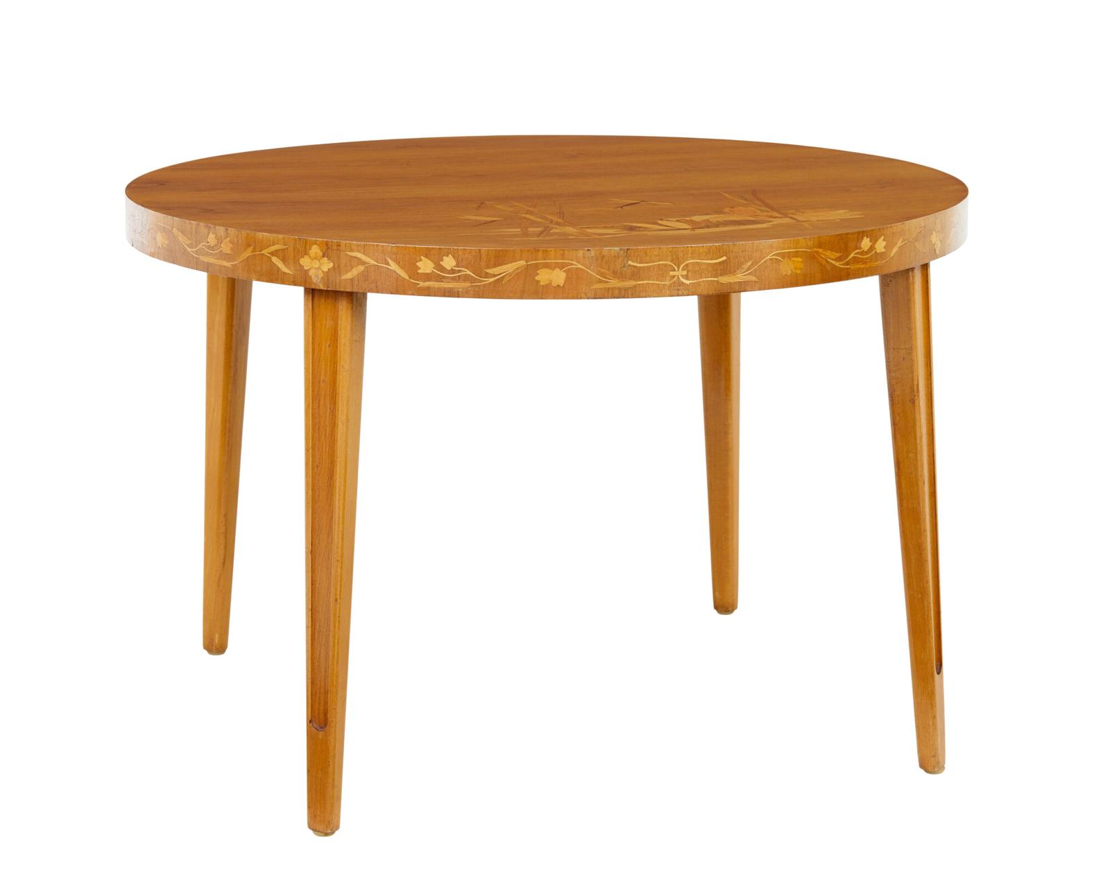 Mid Century Scandinavian Inlaid Elm Coffee Table (1 of 7)