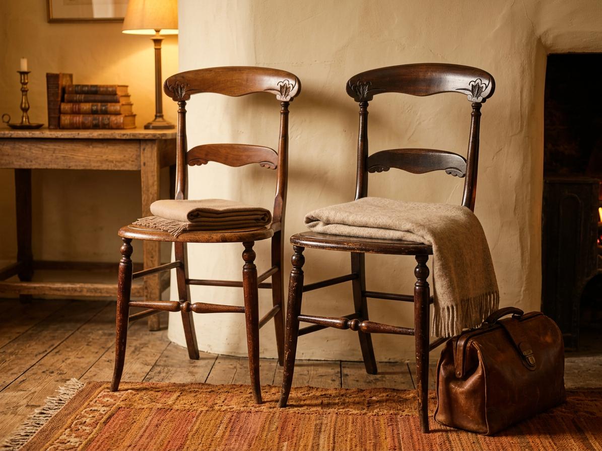 Antique Charming Set of Boudoir Hall Bedroom Farmhouse Chairs (1 of 11) Antique Charming Set of Boudoir Hall Bedroom Farmhouse Chairs (1 of 11)