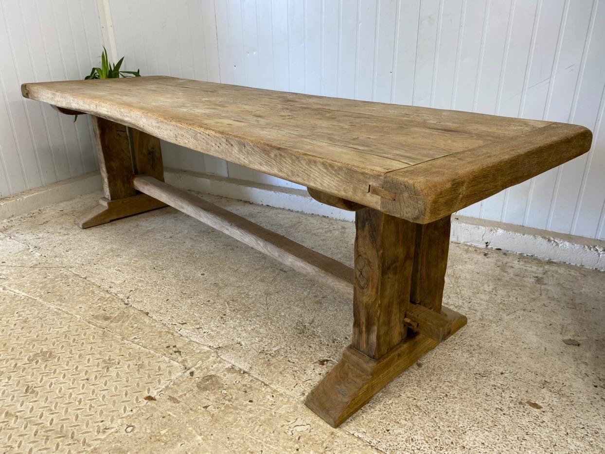 Large 2.5m Rustic French Oak Farmhouse Dining Table (1 of 1)