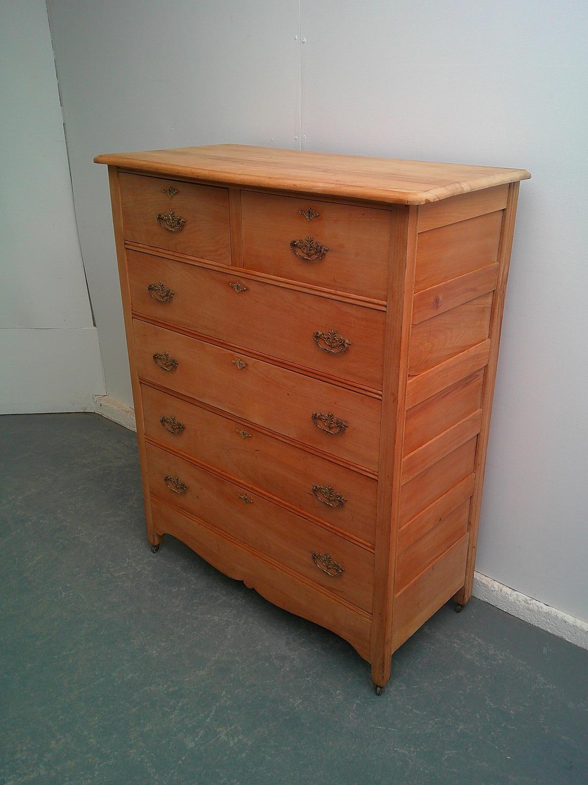 A Lovely Arts & Crafts Satinwood 6 Drawer Chest of Drawers to Wax / Paint (1 of 11)
